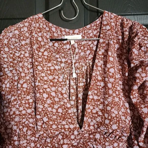 re:named 'Raven' Girly Romantic Ruched Mini Dress Ditsy Floral Cottagecore - Picture 7 of 16